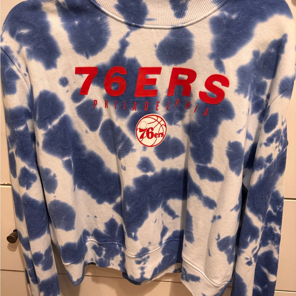 Junk Food Clothing Blue and White Tie-Dye Sweatshirt